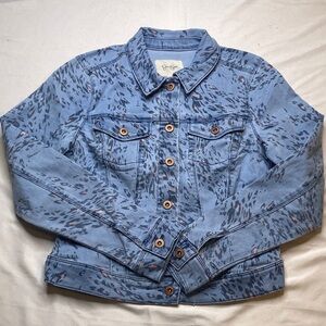 Jessica Simpson Blue Patterned Jean Jacket